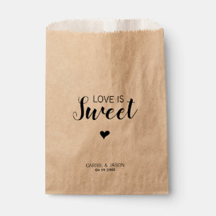Moderne Eenvoudige Liefde is Sweet Heart Wedding T Bedankzakje