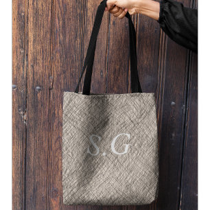 Moderne eenvoudige lijnen, monogrammen draagtas