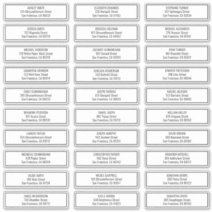 Moderne Eenvoudige Lijst Bruiloft Gast Namen Adres Sticker