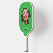 Moderne Eenvoudige Lucky Charm Love Clover Groene Pickleball Paddle (Links)