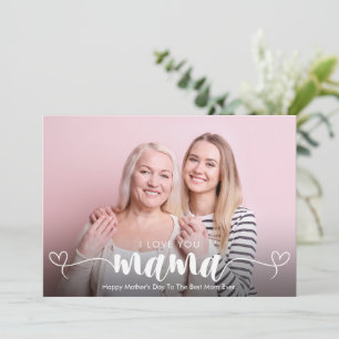 Moderne Eenvoudige Mama Calligrafie Foto Moederdag Kaart