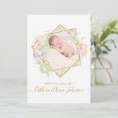 Moderne eenvoudige mededeling over babymeisjes in kaart (Staand voorkant)