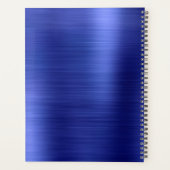 Moderne eenvoudige metalen koninklijk blauw monogr planner (Achterkant)