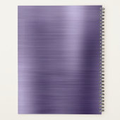 Moderne eenvoudige metalen Paarse monogram geborst Planner (Achterkant)