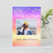 Moderne, eenvoudige, metalen regenboogkerst aankondiging (Staand voorkant)