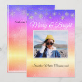 Moderne, eenvoudige, metalen regenboogkerst aankondiging (Voorkant / Achterkant)