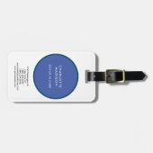 Moderne, eenvoudige middelgrote, blauwe, minimale bagagelabel (Voorkant horizontaal)