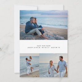 Moderne Eenvoudige Minimale 4 Collage Foto Save The Date