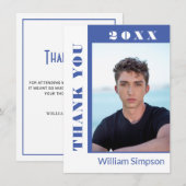 Moderne, eenvoudige, minimale Afstuderen FOTO Dank Bedankkaart (Voorkant / Achterkant)