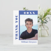 Moderne, eenvoudige, minimale Afstuderen FOTO Dank Bedankkaart (Staand voorkant)