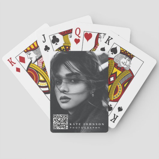 Moderne Eenvoudige minimale foto-QR-fotografie Pokerkaarten (Achterkant)