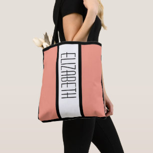 Moderne Eenvoudige Minimalistische Aangepaste Naam Draagtas