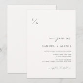 Moderne, eenvoudige minimalistische bruiloft met e kaart (Voorkant / Achterkant)