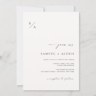 Moderne, eenvoudige minimalistische bruiloft met e kaart