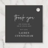 Moderne eenvoudige minimalistische camera Hartelij Bedankjes Labels (Achterkant)