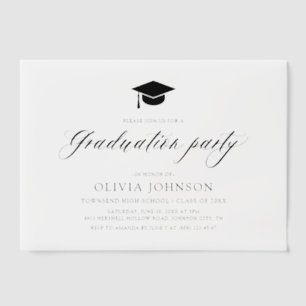 Moderne Eenvoudige Minimalistische Foto Graduation Vellum Uitnodigingen