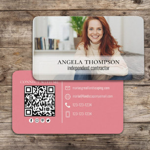 Moderne eenvoudige minimalistische foto QR-code aa Visitekaartje