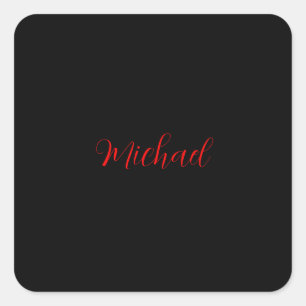 Moderne eenvoudige minimalistische naam toevoegen vierkante sticker