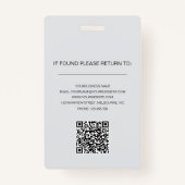 Moderne eenvoudige minimalistische professionele f badge (Achterkant)