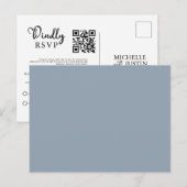Moderne eenvoudige minimalistische QR-code RSVP-be Briefkaart (Voorkant / Achterkant)