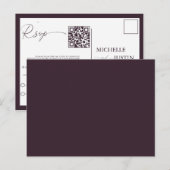 Moderne eenvoudige minimalistische QR-code RSVP-be Briefkaart (Voorkant / Achterkant)