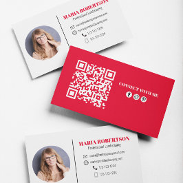 Moderne Eenvoudige Minimalistische QR-code Sociale Visitekaartje