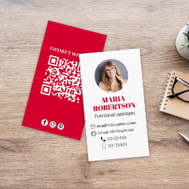 Moderne Eenvoudige Minimalistische QR-code Sociale Visitekaartje