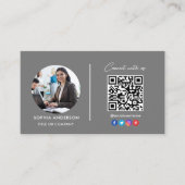 Moderne Eenvoudige Minimalistische QR-code Sociale Visitekaartje (Voorkant)