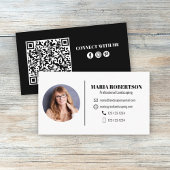 Moderne eenvoudige minimalistische QR-code voor so Visitekaartje