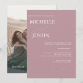 Moderne Eenvoudige Minimalistische Trouw Uitnodigi Kaart (Voorkant / Achterkant)