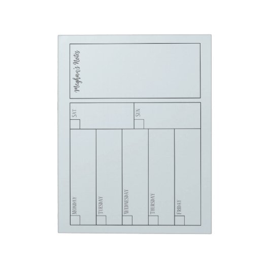 Moderne Eenvoudige Minimalistische Weekplanner Kal Notitieblok (Gedraaid)