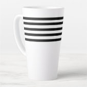 Moderne eenvoudige minimalistische zwart-witte str latte mok (Linkerhoek)