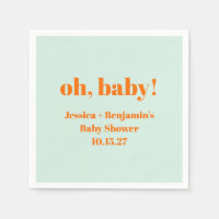 Moderne Eenvoudige Mint Sinaasappel Baby shower Aa