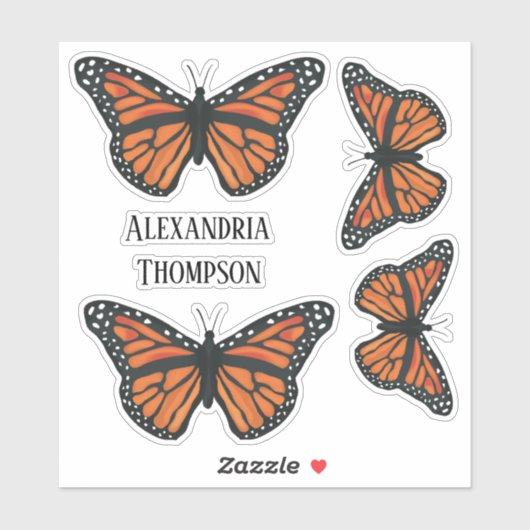 Moderne eenvoudige monarch Butterflies Garden Inse Sticker (Vel)