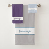 Moderne eenvoudige monogram bad handdoek (Insitu)