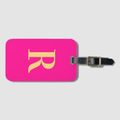 Moderne eenvoudige monogram bagagelabel (Voorkant (horizontaal))