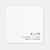 Moderne Eenvoudige Monogram Bruiloft Servetten (Voorkant)