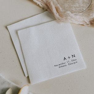 Moderne Eenvoudige Monogram Bruiloft Servetten