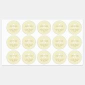 Moderne eenvoudige monogram en info | Golden White Labels (Vel)