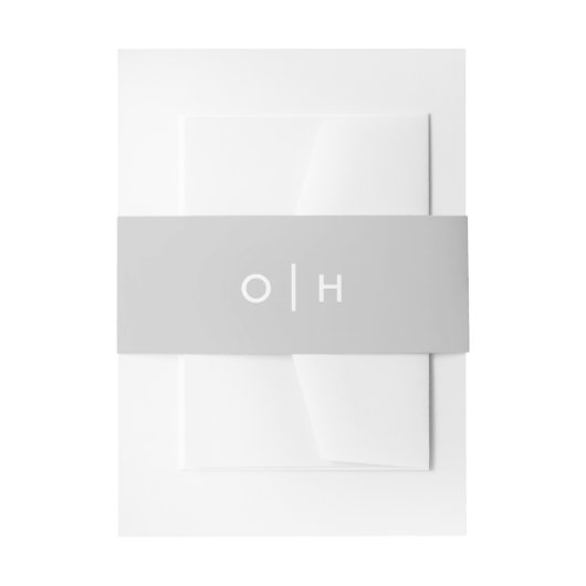 Moderne eenvoudige monogram grijs uitnodigingen wikkel (Voorkant Voorbeeld)
