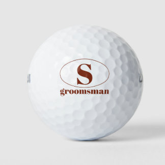 Moderne Eenvoudige Monogram Groomsmen Gift Bruilof Golfballen
