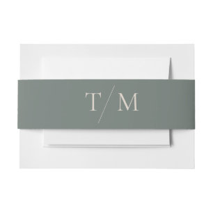 Moderne eenvoudige monogram Moss Mix & Match Weddi Uitnodigingen Wikkel