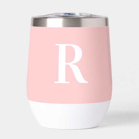 Moderne Eenvoudige Monogram Roze (Voorkant)