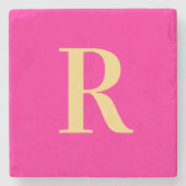 Moderne eenvoudige monogram stenen onderzetter (Voorkant)