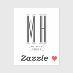Moderne eenvoudige monogram sticker