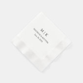 Moderne, eenvoudige monogram-weddenschap servet (Hoek)