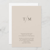 Moderne eenvoudige monogram Zandcombinatie en paar Kaart (Voorkant / Achterkant)