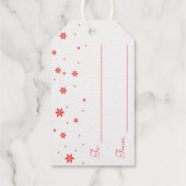 Moderne Eenvoudige Moose Rode Sneeuwvlokken Cadeaulabels (Achterkant)