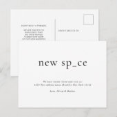 Moderne eenvoudige nieuwe plek Nieuwe ruimte Beweg Briefkaart (Voorkant / Achterkant)