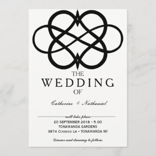 Moderne Eenvoudige Oneindigheid Heart Wedding Uitn Kaart
